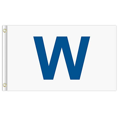 AEUTEXT Chicago W Flag 3x5 Feet Win Cub Wrigley Field Sports Polyester Banner Flags with Durable Grommets Perfect for Hanging Indoor Outdoor
