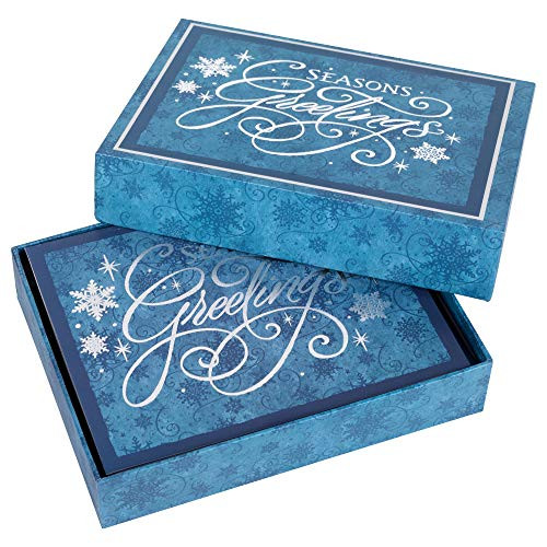 Divinity Boutique Boxed Card-Season's Greetings Snowflakes (Pk 18)