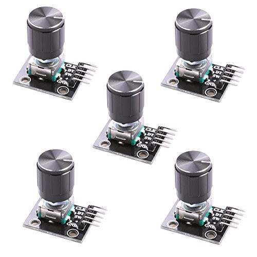 Hikig 5Pcs KY-040 Rotary Encoder Module with 15?6.5 mm with Knob Cap for Arduino (Pack of 5) HKT1062