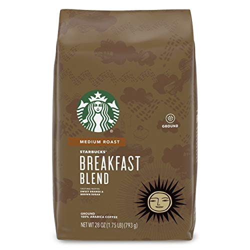 Starbucks Medium Roast Ground Coffee  Breakfast Blend  100% Arabica  1 bag (28 oz.)