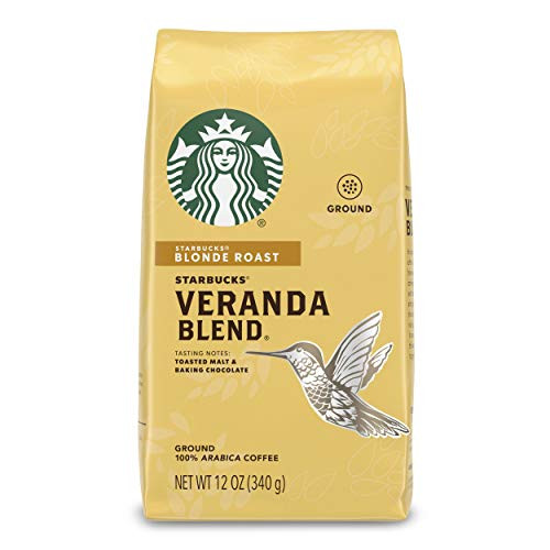 Starbucks Blonde Roast Ground Coffee  Veranda Blend  100% Arabica  1 bag (12 oz.)