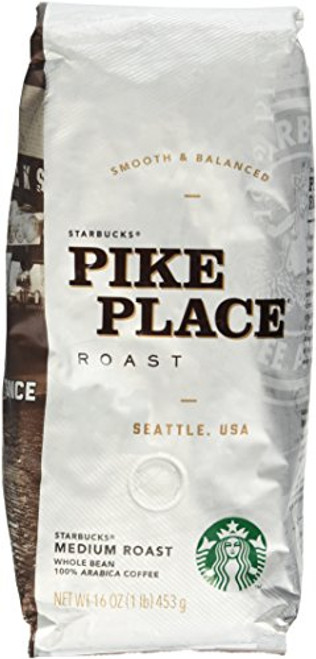 Starbucks Pike Place Roast Whole Bean Coffee 1 Pound