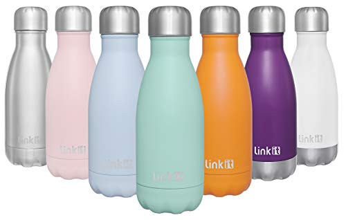 Linkit 9oz Kids Water Bottle - Stainless Steel Vacuum Insulated Thermos - Leakproof Double Wall Sports Flask - Seafoam