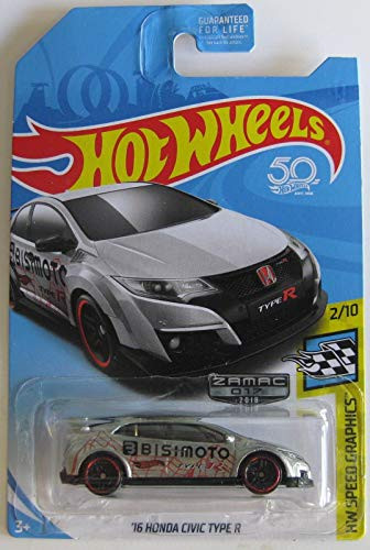 Hot Wheels 2018 Walmart Exclusive Zamac Hw Speed Graphics 2/10 - '16 Honda Civic Type R