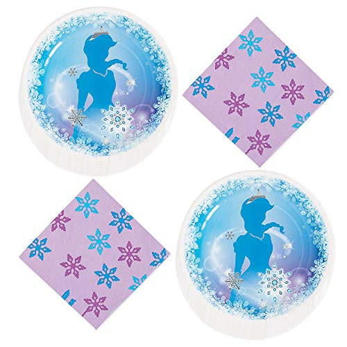 Winter Princess and Frozen Party Supplies - Winter Princess Dinner Plates and Luncheon Napkins (Serves 16) Winter Princess and Frozen Party Supplies - Winter Princess Dinner Plates and Luncheon Napkins (Serves 16)