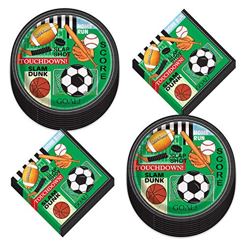 Sports Theme Party - Football, Baseball, Basketball, and Soccer (Mutli Sport Paper Dinner Plates and Luncheon Napkins Football, Baseball, Basketball, Sports Theme Party - Football, Baseball, Basketball, and Soccer (Mutli Sport Paper Dinner Plates and Luncheon Napkins Football, Baseball, Basketball,