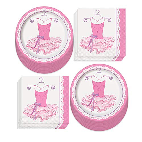 Ballerina Party Supplies - Pink Ballerina Ballet Dancer Paper Dinner Plates and Luncheon Napkins (Serves 16) Ballerina Party Supplies - Pink Ballerina Ballet Dancer Paper Dinner Plates and Luncheon Napkins (Serves 16)