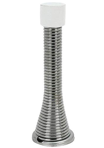 25 Pack - Designers Impressions Polished Chrome Spring Door Stop w/Rubber Bumper: 1935