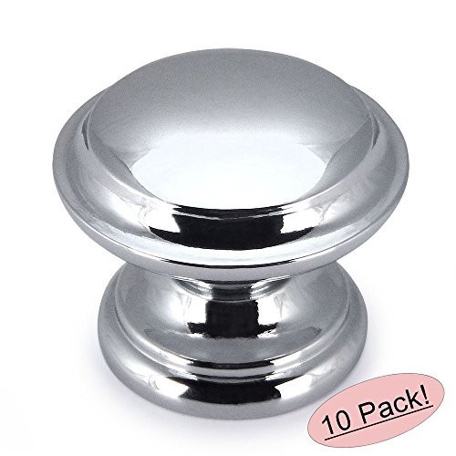 10 Pack - Cosmas 4251CH Polished Chrome Cabinet Hardware Round Knob - 1-3/8" Diameter - Wide Base