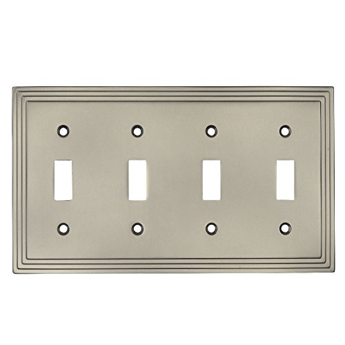 Cosmas 25045-SN Satin Nickel Quadruple Toggle Switchplate Wall Switch Plate Cover