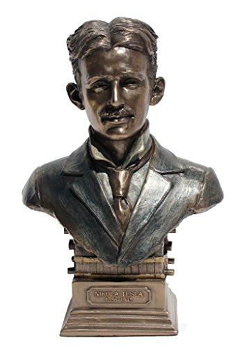 Nikola Tesla Bust Statue Cold Cast Bronze 7 1/2 Inch Tall