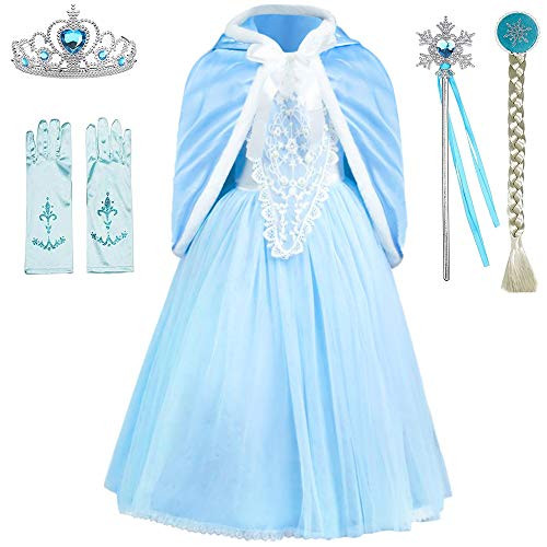 BanKids Princess Dress Girls Costume Elsa Dress up with Cape for Little Girls 8-10Years(140CM,Q85) BanKids Princess Dress Girls Costume Elsa Dress up with Cape for Little Girls 8-10Years(140CM,Q85)