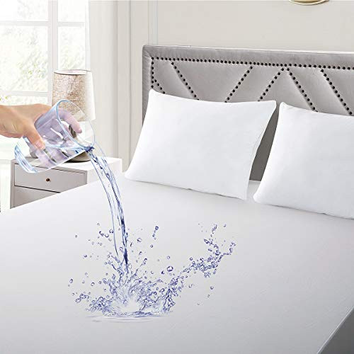 JUCFHY Premium Mattress Protector King Size Waterproof Mattress Pad Cover with Deep Pocket Breathable & Noiseless Smooth Soft Mattress Toppers Hypoall