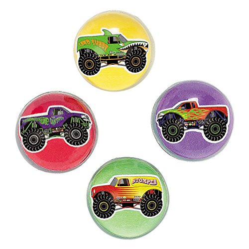 Fun Express Inc. Monster Truck Bouncing Balls (1 Dozen) - Bulk