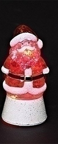 Santa Claus Glitter Jingle Buddy Light Up LED 4 Inch Plastic Tabletop Figurine