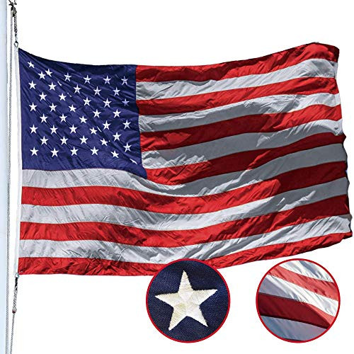 hogardeck American Flag 3? ft, US Outdoor Flags UV Protected, Embroider Stars, Sewn Stripes, Vivid Color, Double Stitched, Brass Grommets USA Flag