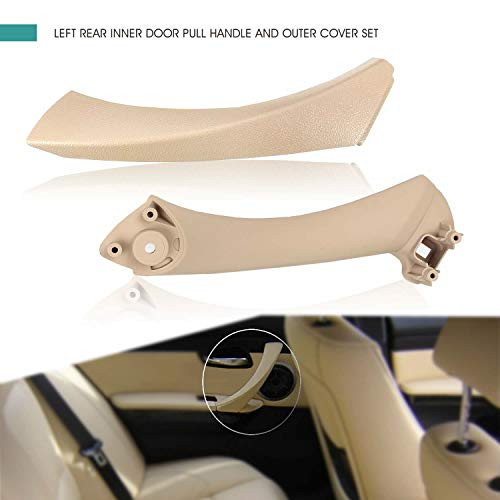 InSassy Door Pull Handle Set for BMW E90 E91 E92 E93 3 Series - Left Rear Door Panel Handle Support Bracket and Outer Trim Cover - Rear Driver Side Re