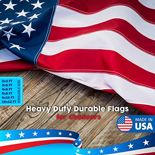 American Flag 3x5 ft outdoor US Flags Made in Large USA Heavy Duty 300D in Nylon - Embroidered Stars Sewn Stripes Brass Grommets United States U.S. fl American Flag 3x5 ft outdoor US Flags Made in Large USA Heavy Duty 300D in Nylon - Embroidered Stars Sewn Stripes Brass Grommets United States U.S. fl