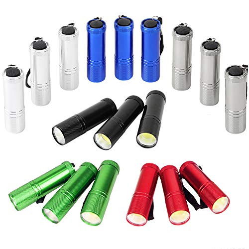 SEAMAGIC 18-pack Heavy Duty Aluminum COB Flashlight Set, Super Bright 120 Lumen LED Mini Torches with Lanyard, 54?AA Dry Batteries Included, Ideal for
