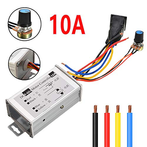 PWM Motor Speed Controller 9V 12V 24V 36V 48V 60V DC 9V - 60V Pulse Width Modulation Regulator 10A 600W Stepless Variable Speed/Forward and Reverse Sw