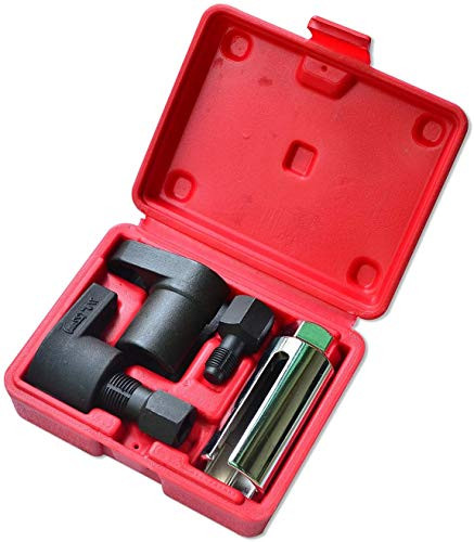 Oxygen Sensor Socket,Offset Wrench Remover Tool A7841F-FBA +Thread Chaser, Automotive Oxygen Sensor Socket Wrench Removal Tool + Thread Chaser Set 5 P