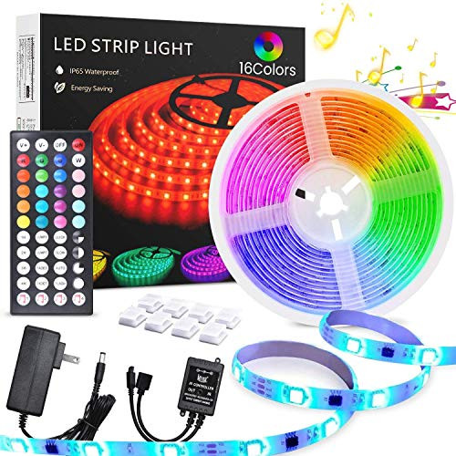 Music LED Light Strip, Wsky 5050 Music SYNC RGB LED Light Strip, Lights Strip with Remote for Bedroom, Color Changing LED Strip Lights for Kitchen, De Music LED Light Strip, Wsky 5050 Music SYNC RGB LED Light Strip, Lights Strip with Remote for Bedroom, Color Changing LED Strip Lights for Kitchen, De