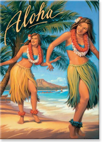 Hawaiian Art Collectible Refrigerator Magnet - Aloha - by Kerne Erickson