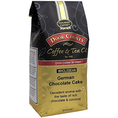 Door County Coffee, German Chocolate Cake, Chocolate & Coconut Flavored Coffee, Medium Roast, Whole Bean Coffee, 10 oz Bag