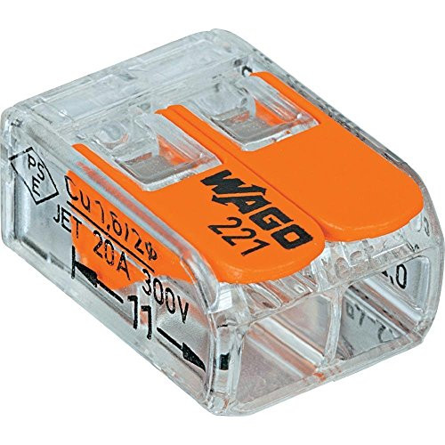 Wago 221-412 LEVER-NUTS 2 Conductor Compact Connectors 200 PK Wago 221-412 LEVER-NUTS 2 Conductor Compact Connectors 200 PK