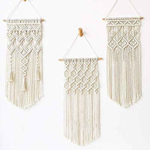 Fashionstorm 3 Pack Macrame Wall Hanging Tapestry Boho Macrame Tapestry Woven Home Decor Wall Pediment
