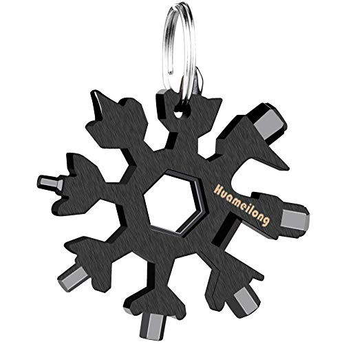 18-in-1 Snowflake Multi Tool and Credit Card Wallet Multitools -Survival kit Keychain Bottle Opener/Flat Phillips Screwdriver Kit/Wrench Set, Pocket E