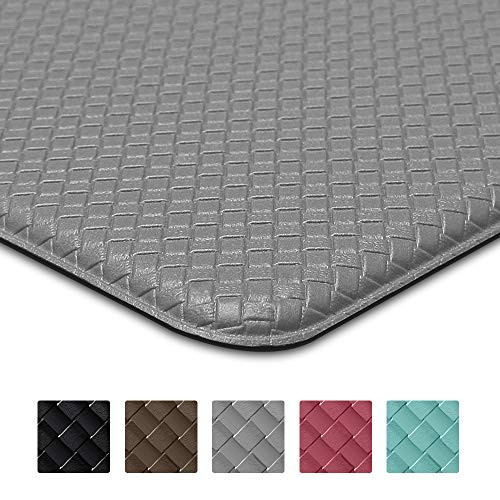 DEXI Kitchen Rug Anti Fatigue,Non Skid Cushioned Comfort Standing Kitchen Mat Waterproof and Oil Proof Floor Runner Mat, Easy to Clean, 18"x59", Grey