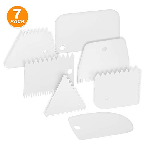 Dough Scraper Cake Smoother Tool Set Plastic Cake Icing Scraper Cutter for Bread Dough Cake (7 Pcs) Dough Scraper Cake Smoother Tool Set Plastic Cake Icing Scraper Cutter for Bread Dough Cake (7 Pcs)