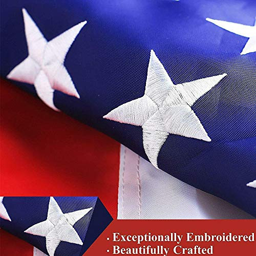 Ultrastyle American Flag 3x5 ft,US Outdoor Flags Heavyweight, UV Protected, Embroider Stars, Sewn Stripes, Brass Grommets Outdoor US Flags