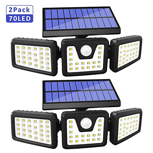 Solar Lights Outdoor Motion Sensor, 3 Adjustable Heads Solar Motion Sensor Light Outdoor, IP65 Waterproof Security Lights 270 Wide Angle Flood Lights Solar Lights Outdoor Motion Sensor, 3 Adjustable Heads Solar Motion Sensor Light Outdoor, IP65 Waterproof Security Lights 270 Wide Angle Flood Lights