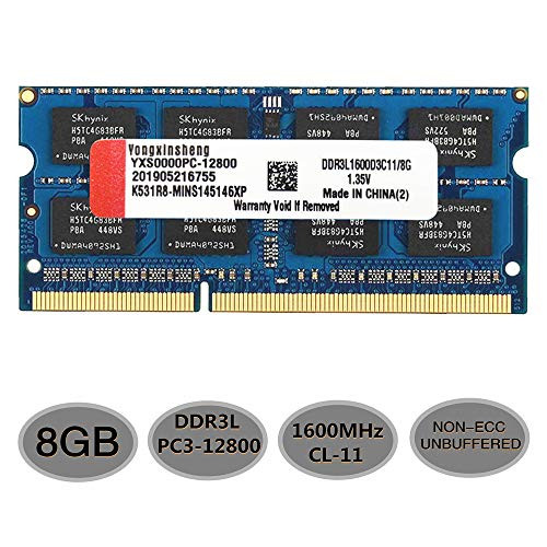 DDR3 DDR3L RAM 8GB Kit SODIMM Laptop Memory (PC3-12800) CL11 1600MHz 204Pin 1.35V Non-ECC Unbuffered Stick Module (Blue) DDR3 DDR3L RAM 8GB Kit SODIMM Laptop Memory (PC3-12800) CL11 1600MHz 204Pin 1.35V Non-ECC Unbuffered Stick Module (Blue)