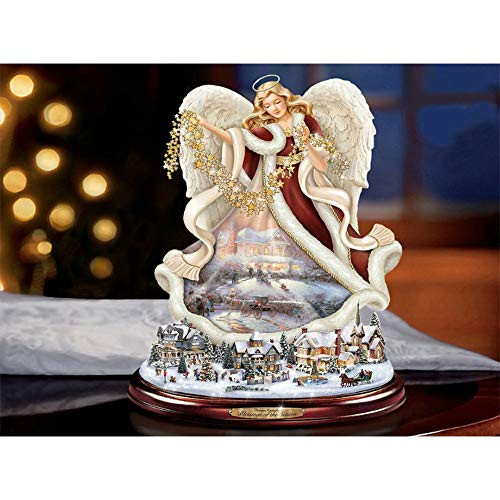CRPSEN Diamond Painting by Number Cross Stitch Diamond Mosaic Painting Embroidery for Wall Decoration Home Wall Décor,Angel(29X19CM/11.4X7.5inch)