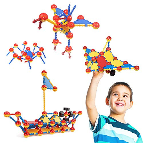 STEM Learning Construction Building Toys  168 Pcs Creative Construction Engineering Educational Building Toy Set Fun Top Blocks Game Kit for Boys and