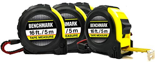Benchmark - 4 Pack - 16 Foot Tape Measure - HG Series - Retractable, Autowind and Lock