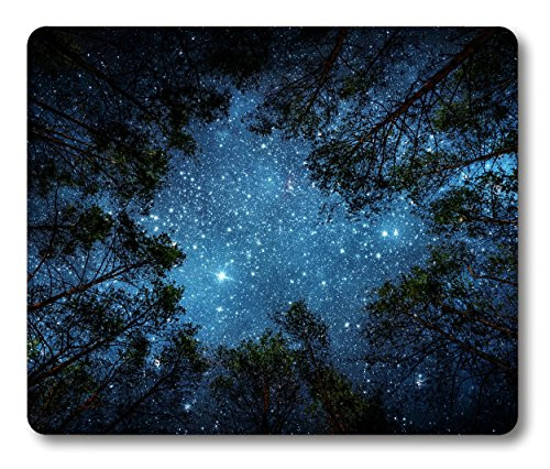 Smooffly Beautiful Night Sky Mouse Pad by, The Milky Way And the Trees Mouse Pad,Sublime Forest Nature View Rectangle Non-Slip Rubber Mousepad Gaming Mouse Pad (Night Sky)