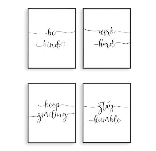 Setof4 8X10" Motivational Posters: Inspirational Wall Art Motivational Wall Art Office Wall Decor Inspirational Posters Office Wall Art Inspirational