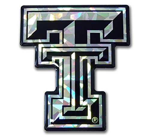 Elektroplate Texas Tech NCAA Silver Reflective 3D Decal Domed Auto Sticker Emblem