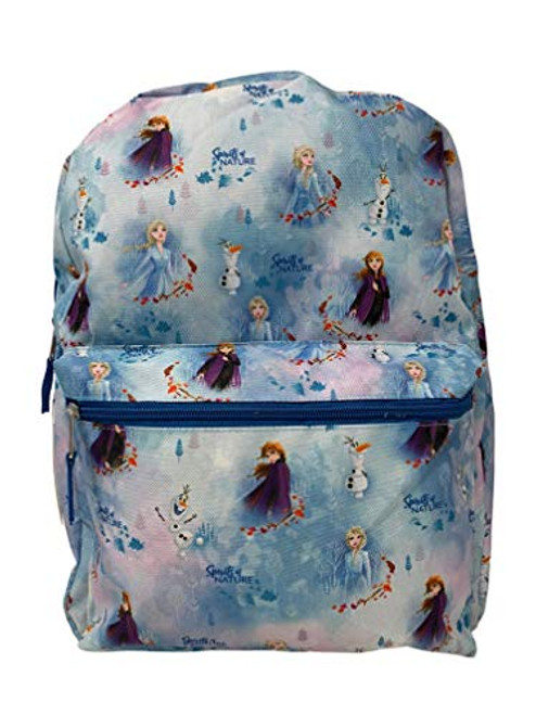 Disney Frozen Anna & Elsa Allover Print 16" Large Backpack Disney Frozen Anna & Elsa Allover Print 16" Large Backpack