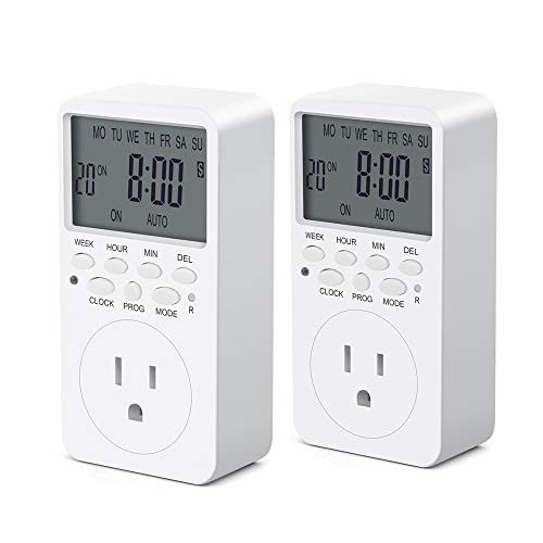Outlet Timer, 7 Day Wall Plug in Light Timer Outlet, CANAGROW Indoor Digital Programmable Timers for Electrical Outlets, 3-Prong Outlet for Appliances