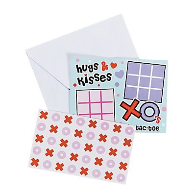 Tic-Tac-Toe Valentine Sticker Cards, 24 pcs.