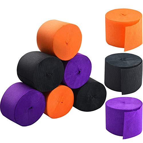 Outus 738 Ft Totally Crepe Paper Streamers Halloween Crepe Paper Streamer Roll for Halloween Party Decorations, 9 Rolls