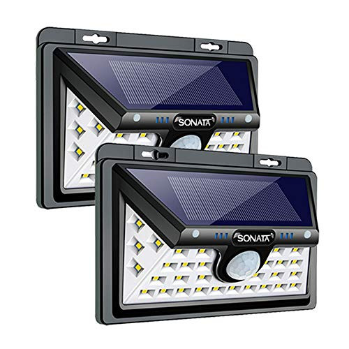 Solar Lights Outdoor, SONATA Solar Motion Sensor Light Outdoor, Upgraded 3 Modes LED Flood Lights with 270 Wide Angle, IP65 Waterproof, Solar Security Solar Lights Outdoor, SONATA Solar Motion Sensor Light Outdoor, Upgraded 3 Modes LED Flood Lights with 270 Wide Angle, IP65 Waterproof, Solar Security
