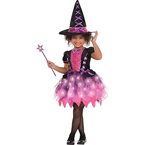 Light-up Sparkle Witch Halloween Costume for Girls, Small, with Included Accessories  , by Amscan