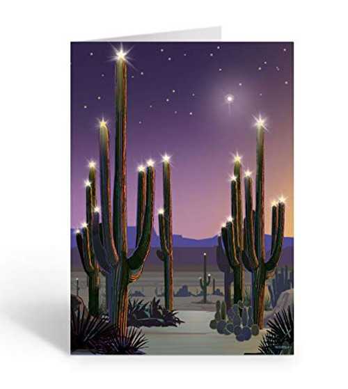 Festive Saguaro Christmas Card - 18 Western Cards & 19 Envelopes - Arizona SouthwestCards (Standard) Festive Saguaro Christmas Card - 18 Western Cards & 19 Envelopes - Arizona SouthwestCards (Standard)