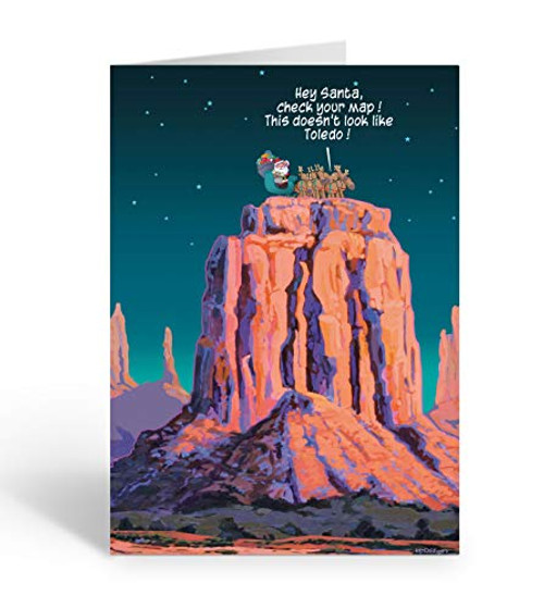 Lost Santa! Christmas Card - 18 Funny Western Christmas Cards & Envelopes (Standard) Lost Santa! Christmas Card - 18 Funny Western Christmas Cards & Envelopes (Standard)